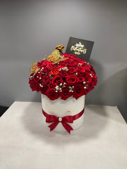 Round RED Roses box